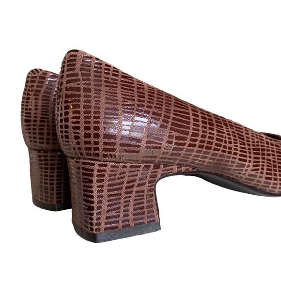 Nordstrom Animal Print Leather Pumps Heels Embossed Brown Women’s Size 8.5 - Picture 8 of 13